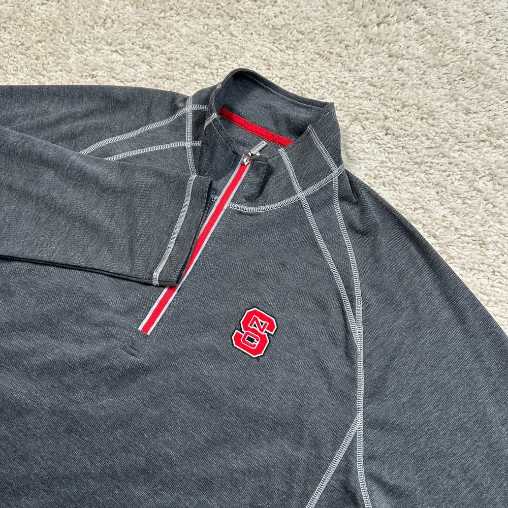 Tommy Bahama NC State Quarter Zip Pullover Large Gray Wolfpack Collegiate 1/4